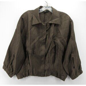 Seventy Venezia Top Small Linen Shirt Boho Minimalist Boxy Fit Italy